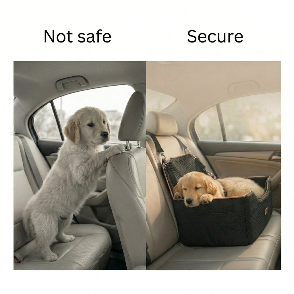 PawZen TravelNest™ — Safe & Cozy Dog Car Seat Bed